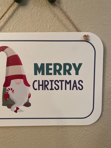 Merry Christmas Gnome Hanging Wood Wall Decor Sign, Christmas Gnome Decor - Picture 11 of 12