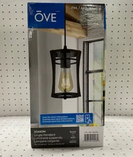 Ove Joakim Single Pendant Indoor Light Fixture Dimmable 15000 Bulb Black
