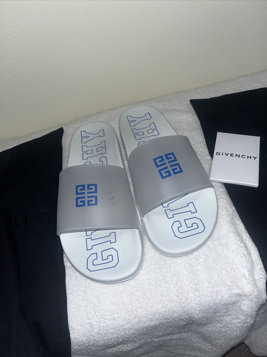 Givenchcy white slides authentic New Authentic Givenchy Written Print Logo Men Pool Slide  main image 2