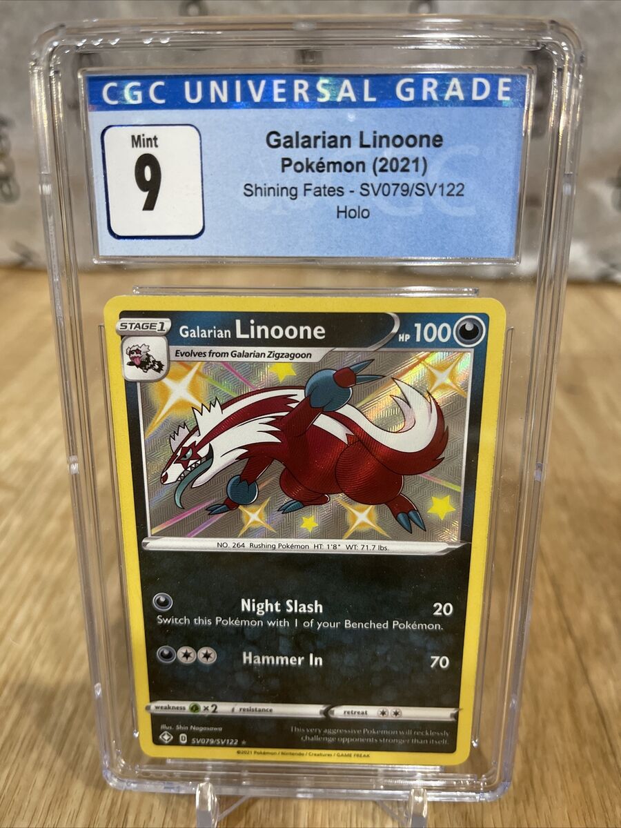 Pokemon Card Galarian Linoone SV079/SV122 Shining Fates CGC graded