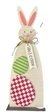 Wooden Easter Bunny "Welcome" Sign Tabletop Decoration 12 Inches High