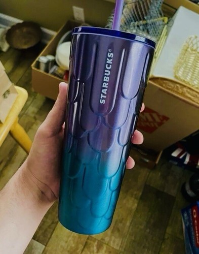 Starbucks Mermaid Scales Stainless Tumbler Ombre Siren Steel Cup Venti 24oz Neu - Bild 1 von 10