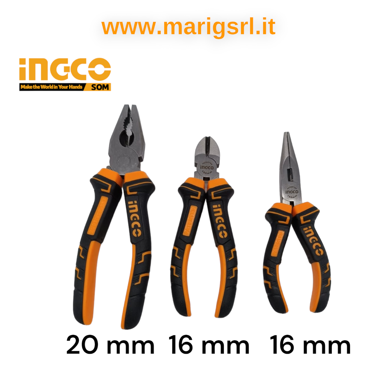Set 3 Pinze AB Tools 200mm: Combinazione, Taglierine E A Becco Lungo, Finitura Satinata, Custodia Inclusa - Foto 5