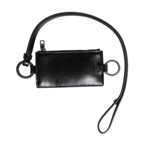 Dolce & Gabbana Cartera Cuero Negro Logo en Relieve Cordón Tarjetero 450usd - Imagen 3 de 7