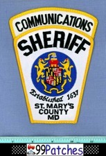 ST MARY'S COUNTY SHERIFF 911 COMMUNICATIONS (Patch+Tab) MARYLAND Police Patch 8D