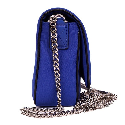 NEW $790 ALEXANDER MCQUEEN Ultramarine Blue Nylon CRYSTAL SKULL Camera Flap BAG - Picture 6 of 19
