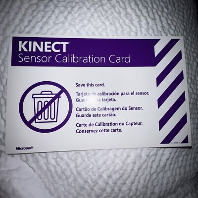 Offical Kinect Sensor Calibration Card - XBox 360 