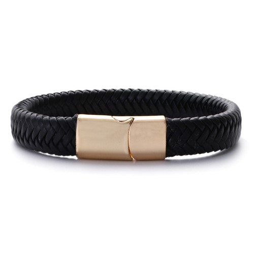 Fashion Men's Multi-Layer PU Leather Bracelet Magnetic Clasp Vintage Bangle - Bild 3 von 16