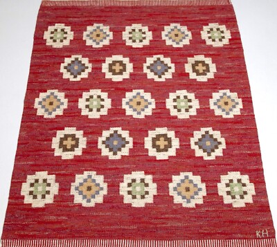 Red Flat weave Scandinavian Swedish Kilim Rug for Living Room Area Rug Bedroom