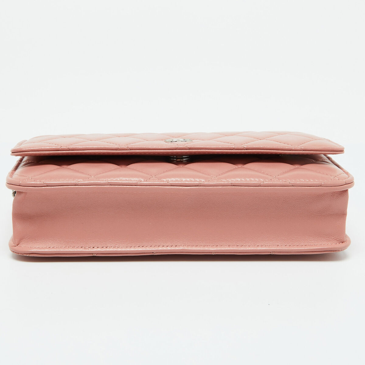 Chanel Peach Pink Quilted Leather CC Flap Wallet on Chain | eBay Chanel Peach Pink Quilted Leather CC Flap Wallet on Chain | eBay