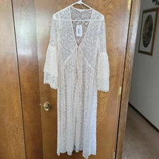 NWT Free The Roses Lace Kimono Jacket Sz. Small Ecru NEW