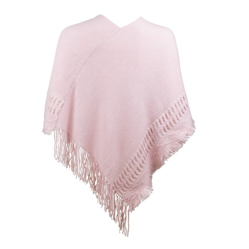The Skyline Collection Girl's Knitted Poncho Sweater in Pink - Medium (6-7) - Picture 2 of 3