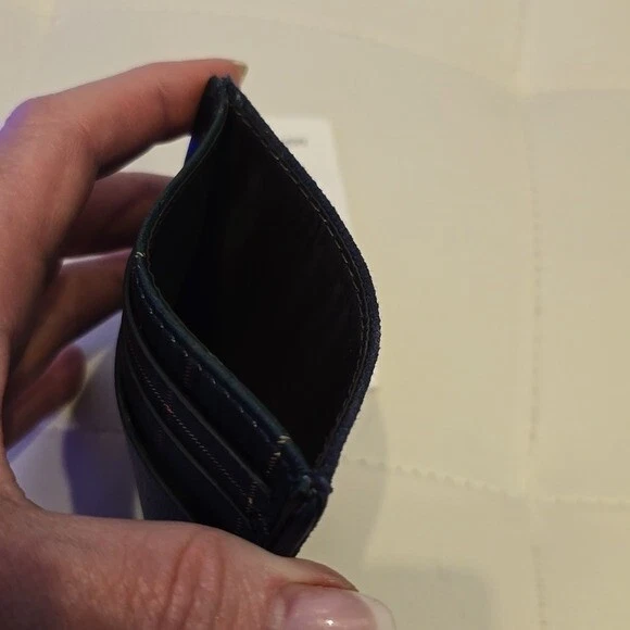 Ralph Lauren Polo Azul Marino Lona Cuero Cuadros Cartera Nuevo Hombre $95 Bordado Foto 3 de 4