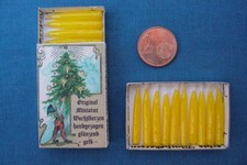 ECHTE handgezogene MINIATUR - WACHSKERZEN gelb Sort B b  + mit DEKO - Schachtel 