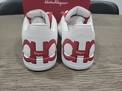Salvatore Ferragamo Manhattan White Red Leather Men Sneaker  display picture 1