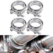 4pcs 3 Inch V Band Clamp Kit W Male Female Flange Mild Steel Turbo Exhaust 3