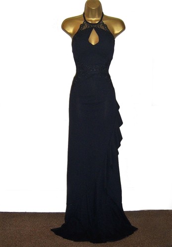 Lipsy Navy Maxi Dress Size 16 Evening Party Occasion Wedding Prom Cocktail Gown - Picture 9 of 20
