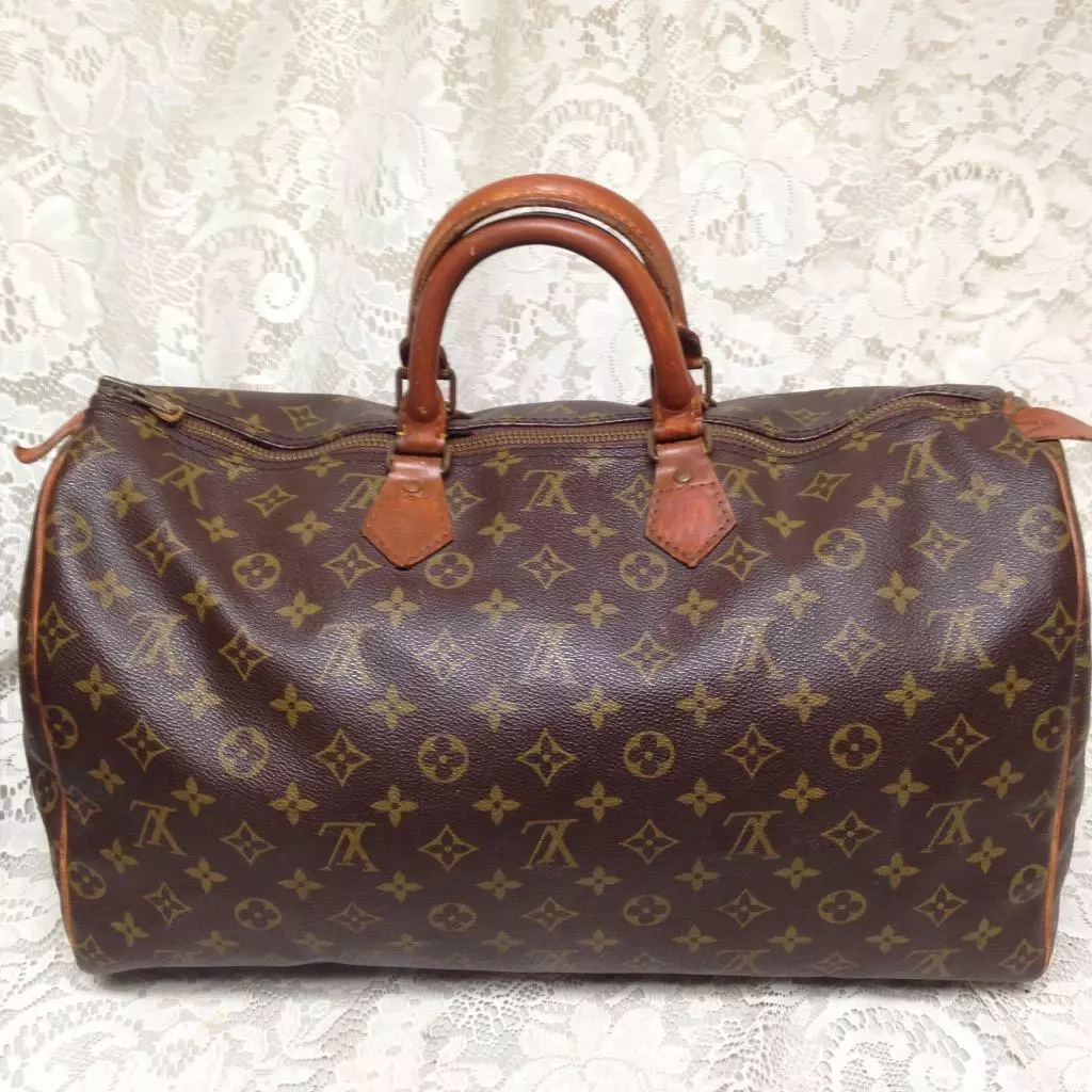 Bolso de mano Louis Vuitton marrón mono Boston Speedy Keep los 40 16  pulgadas x 10 pulgadas x 7,5 pulgadas