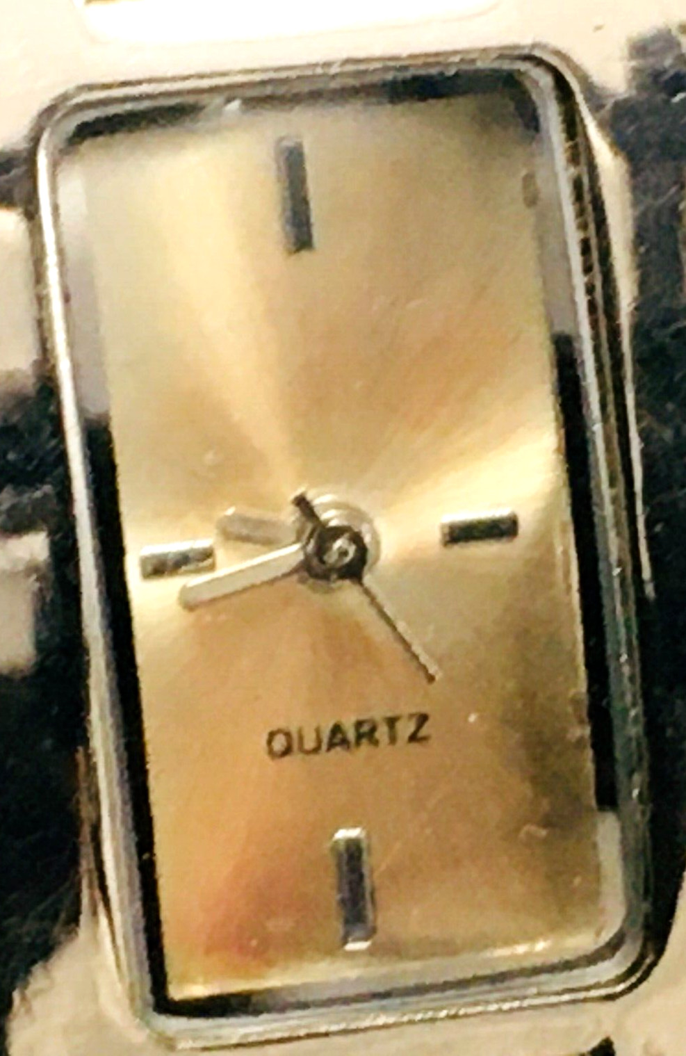 Watch Quartz Silver Tone Rectangular Faced with W… - image 5