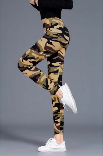 Women Camo Prints Leggings Army type Stretch Soft Yoga Gym Fitness Casual Pants - Picture 8 of 15