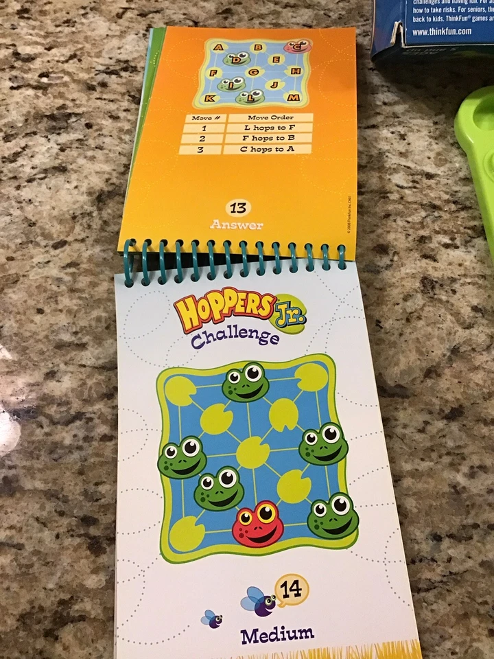 Used Thinkfun Hoppers Jr Peg Solitaire Jumping Game STEM Preschool 2008 - Image 3 of 4
