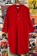 Vintage Men's 70s Regatta Club Red Pajama Gown Night Shirt Small Christmas