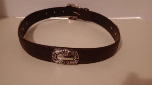 Youth Girls Genuine Bonded Leather Belt Black With Silver Accents Small Size - Picture 4 of 6