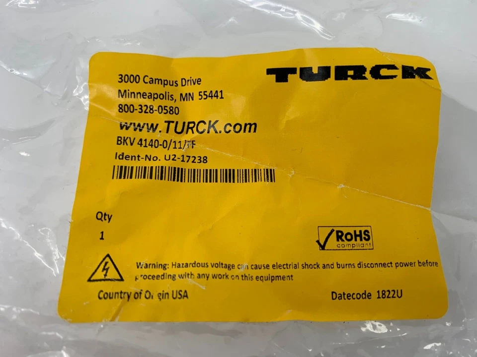 Turck BKV 4140-0/11/FF U2-17238 Foundation Fieldbus Field Wireable 7/8" Connecto - Image 2 of 4