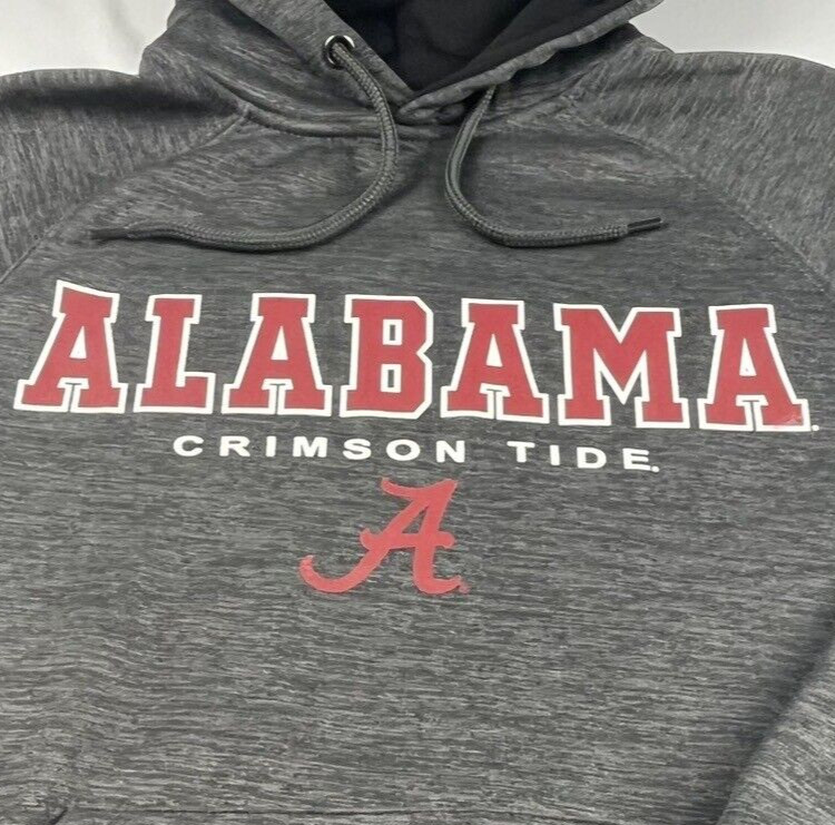 Sudadera con Capucha Alabama Crimson Tide Talla Pequeña Coliseo Pullover Deletreado Gris jaspeado