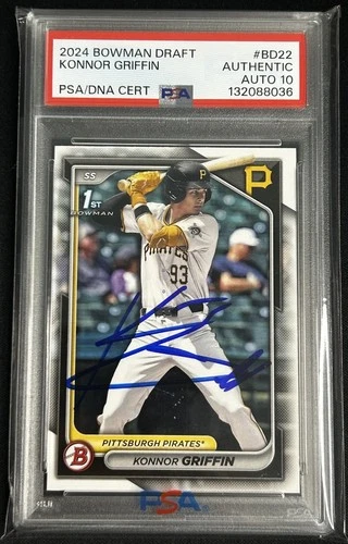 2024 BOWMAN DRAFT KONNOR GRIFFIN 1ST BOWMAN #BD-22 PSA 10 Auto