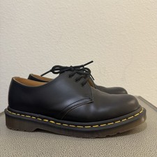 Dr. Martens 1461 Black Leather Shoes Made in England Sz 7 US 8 Vintage Docs