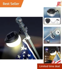 Solar Flag Pole Light Outdoor Waterproof LED for 5ft 6ft Flagpoles Patriot Decor