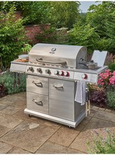 Uniflame Garden 6 Burner Gas BBQ Grill Outdoor Rotisserie Stainless Cooker Steel
