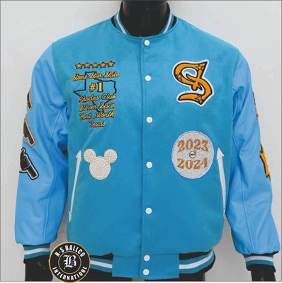 Custom Varsity Jacket Letterman Baseball Bomber Jacket Embroidered Unisex Coat