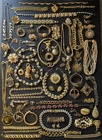 Huge Gold Tone Estate Jewelry Lot Trifari Goldette & More Signed & Unsigned
