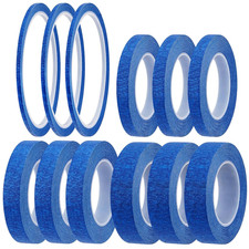 12 Rolls Blue Masking Tape Fine Line Artist Painters Tape 3-15Mm 22 Yard Each
