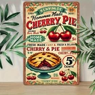 2D Flat, Vintage Homemade Cherry Pie Tin Metal Signs Wall Art Sign - 8x12 Inch