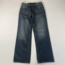 Wrangler Boys Blue Denim Relaxed Straight Jeans Adjustable Waistband Size 12 NWT