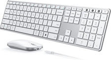 Wireless Bluetooth keyboard mouse combo for Windows, Mac, iOS with USB dual