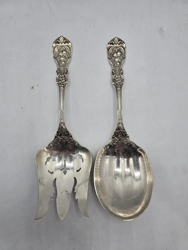Reed and Barton Francis I Sterling Silver Salad Serving Set 9 1/4" no mono