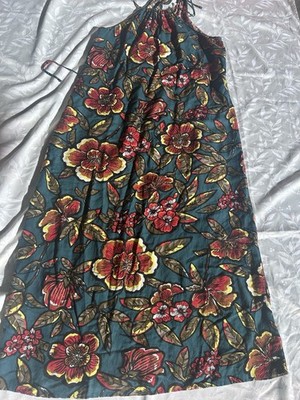 Ann Taylor LOFT Paradise Floral Halter Linen Blend Maxi Dress Size XS
