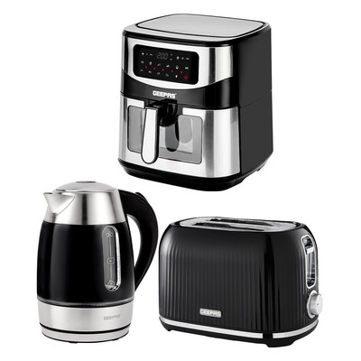 Geepas 1,7L Wasserkocher 2 Scheiben Brot Toaster & 9,2L Digital Air Fryer Set