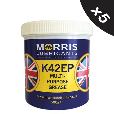 5x Morris K42EP General Multi Purpose Lithium EP Grease 500g Bearings & Chassis
