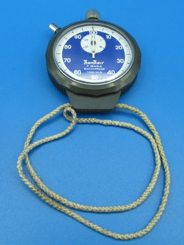 Cronómetro Hanhart 7 Joyas 1/100 Min Azul, Antimagnético, Protegido al Agua Foto 2 de 4