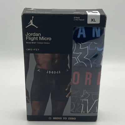 Jordan Flight Micro Men's Size XL Boxer Briefs 2 Pack Blue and Red/Black