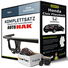 Für HONDA Civic VII Typ EU,EP,EV Anhängerkupplung starr +eSatz 13pol uni 01- Kit