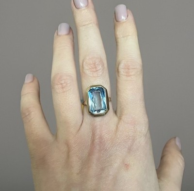 Antiker Wunderschöner Aquamarin Ring , Art Deco 835 Silber