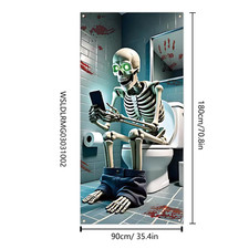 Halloween Door Cover Scary Halloween Door Banner Decorations Horror Door Cover