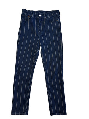 Etica Women's 29x30 Blue Stripe Finn Straight Jeans Y2K 90's Urban Streetwear