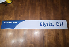 Amtrak Mini Station Sign Elyria, Ohio Aluminum Wall Decor Signage 30"x4" Transit